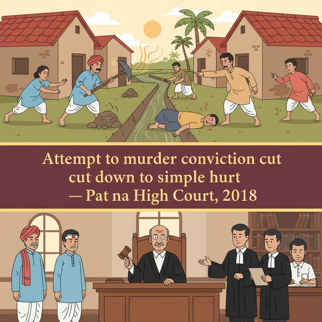 Illustration of Patna High Court hearing a criminal appeal from a village assault case.