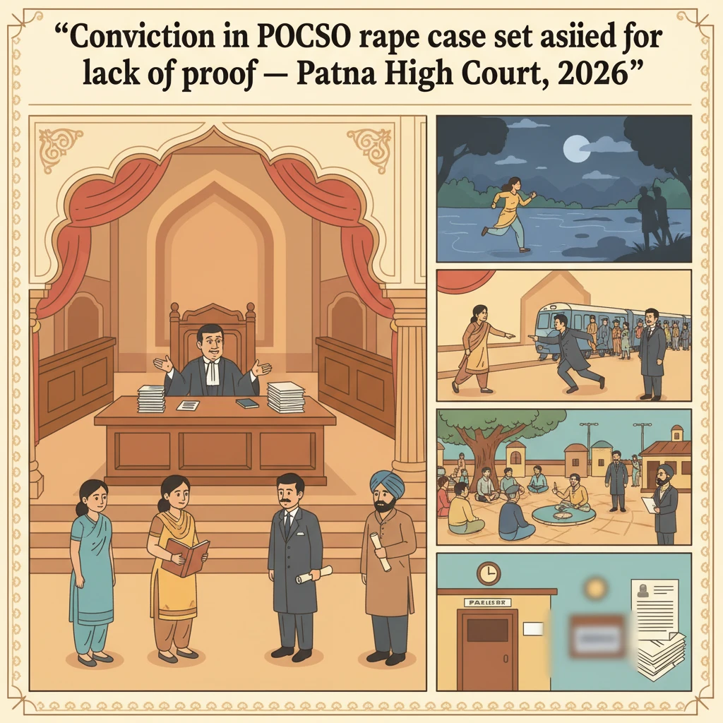 Illustration of Patna High Court hearing a criminal appeal against a sexual offence conviction.