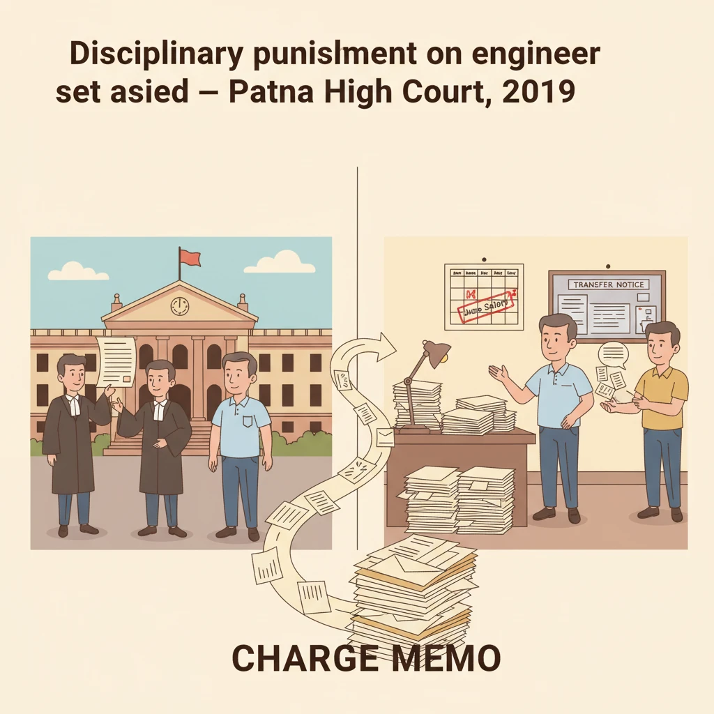 Inside view of Patna High Court during hearing of a departmental punishment case.
