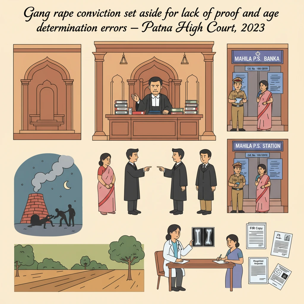 Illustration of Patna High Court hearing a criminal appeal on rape and POCSO charges.