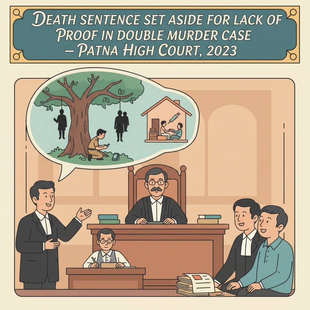 Illustration of Patna High Court reviewing a death sentence in a double murder case.