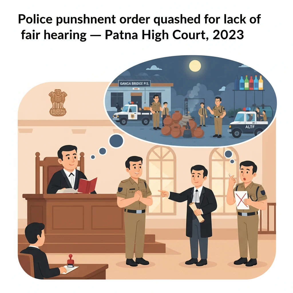 Inside view of a courtroom symbolizing Patna High Court review of police disciplinary action.