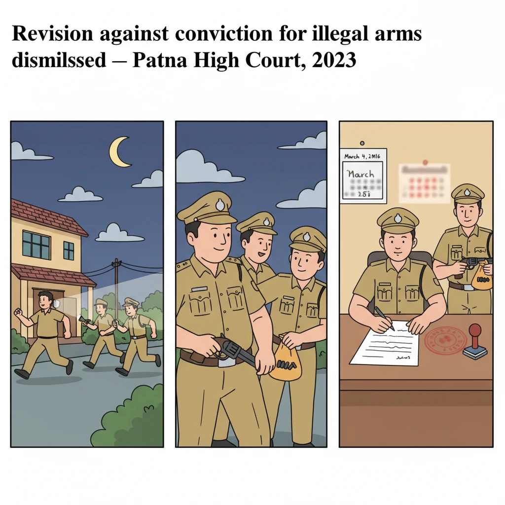 Illustration of Patna High Court building in a criminal arms possession case.