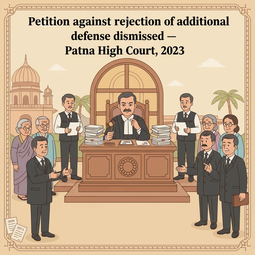 Courtroom illustration showing a civil partition dispute before the Patna High Court.
