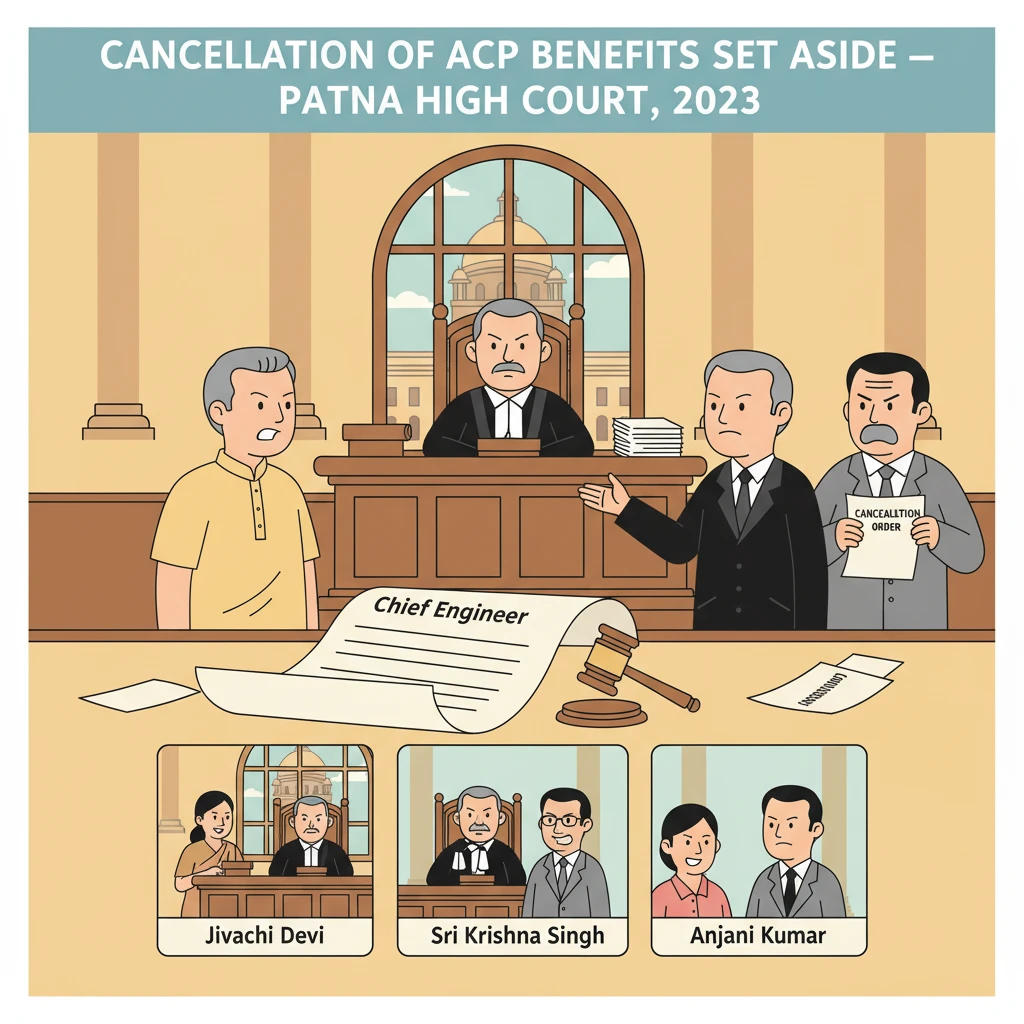 Inside view of Patna High Court where an ACP cancellation for a Bihar employee was set aside.