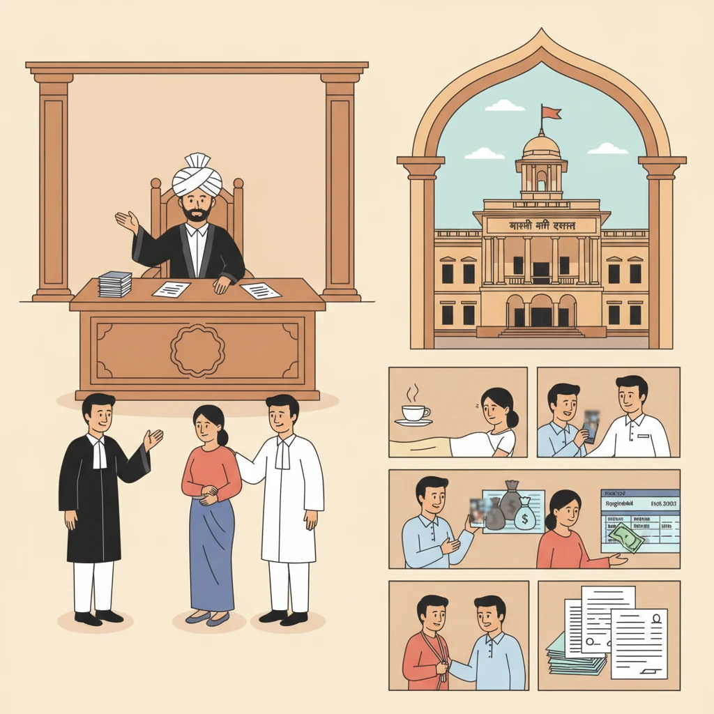 Interior view of Patna High Court where a criminal appeal for rape and extortion was decided.