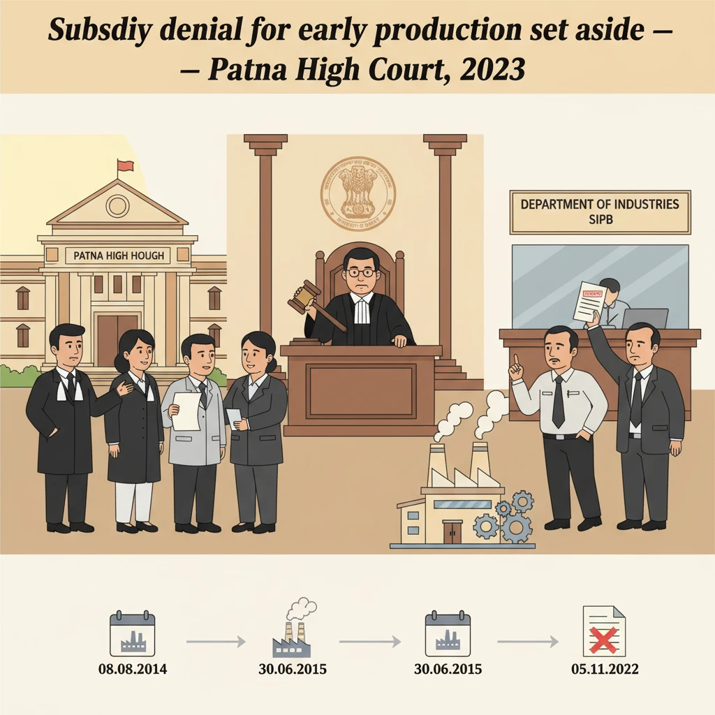 Patna High Court building illustrating a case on industrial subsidy under Bihar policy