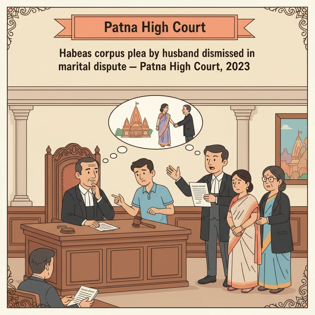 Illustration of Patna High Court hearing a habeas corpus petition in a marital dispute.