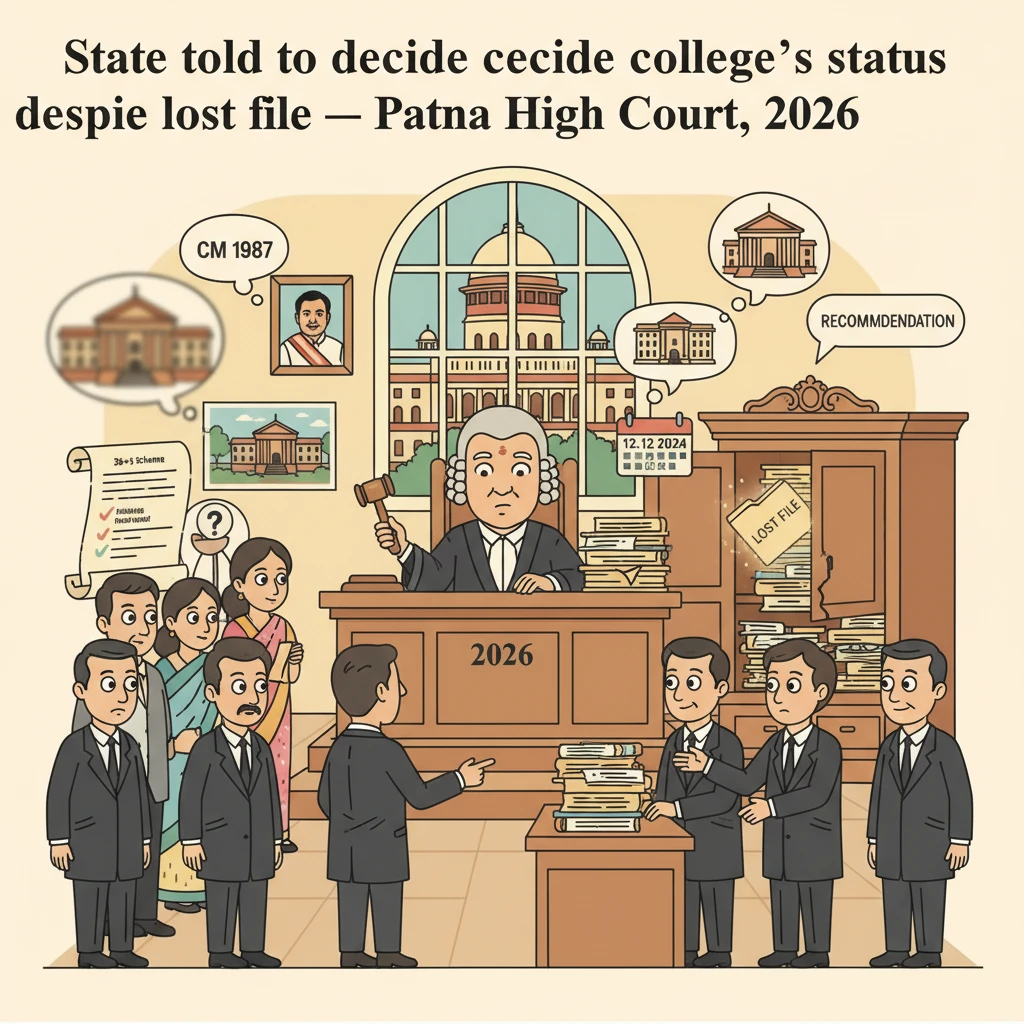 Courtroom scene at Patna High Court in a case on constituent college status.