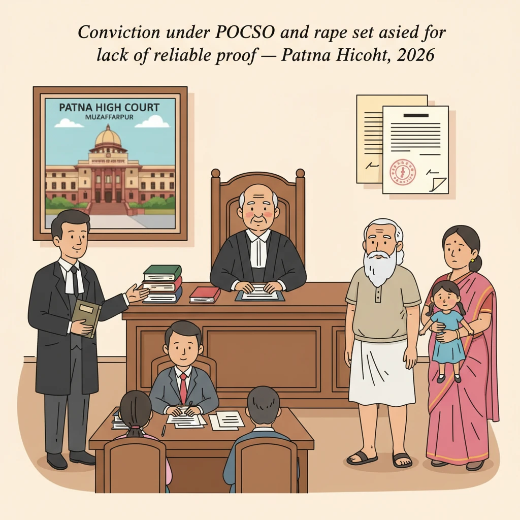 Illustration of Patna High Court hearing a criminal appeal in a POCSO case.