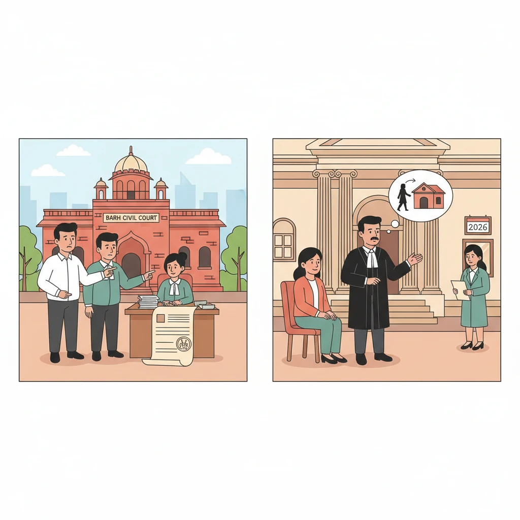 Illustration of the Patna High Court building symbolising a decision on transfer of a criminal case.