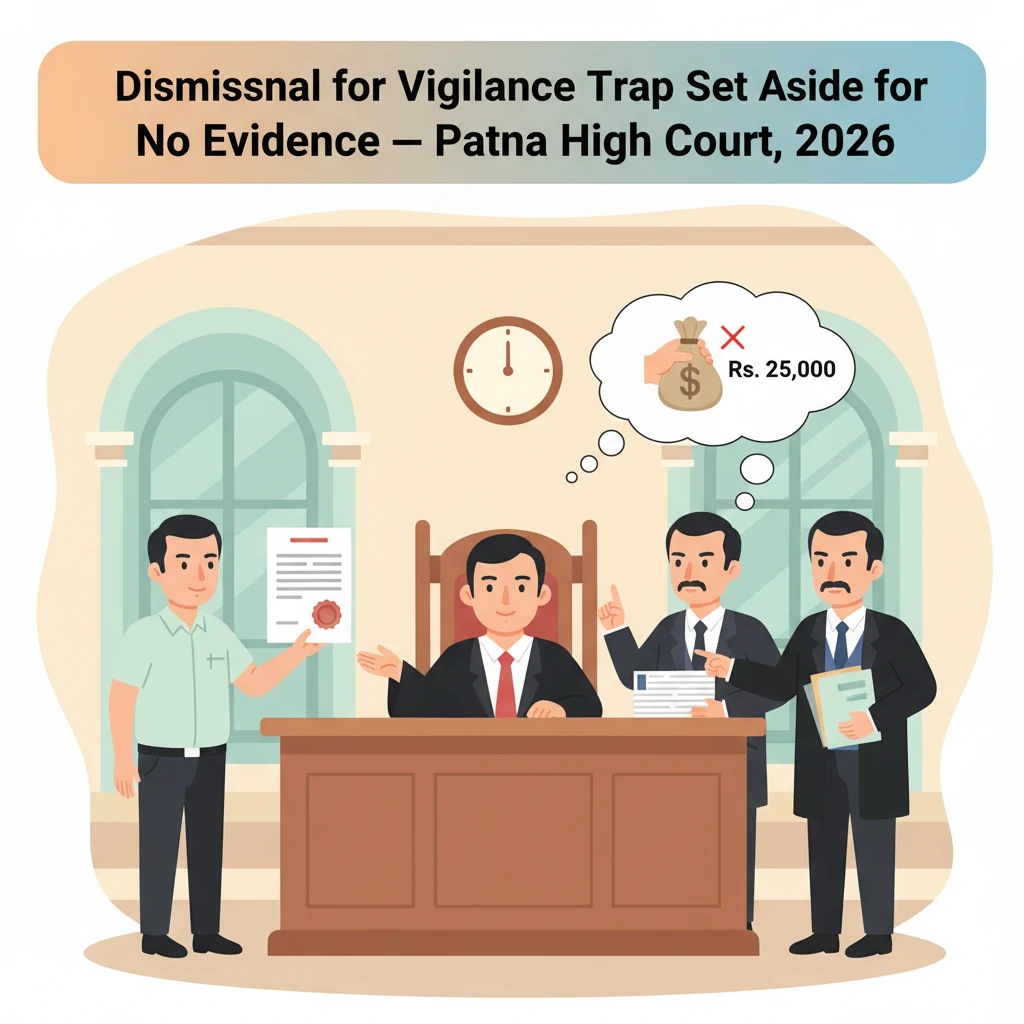 Inside view of Patna High Court where a dismissal based on a vigilance case was overturned.