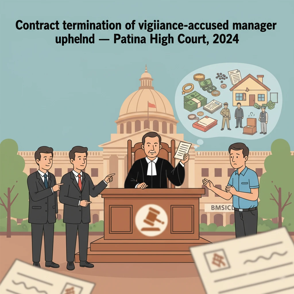 Patna High Court building illustrating a case on contractual job termination.