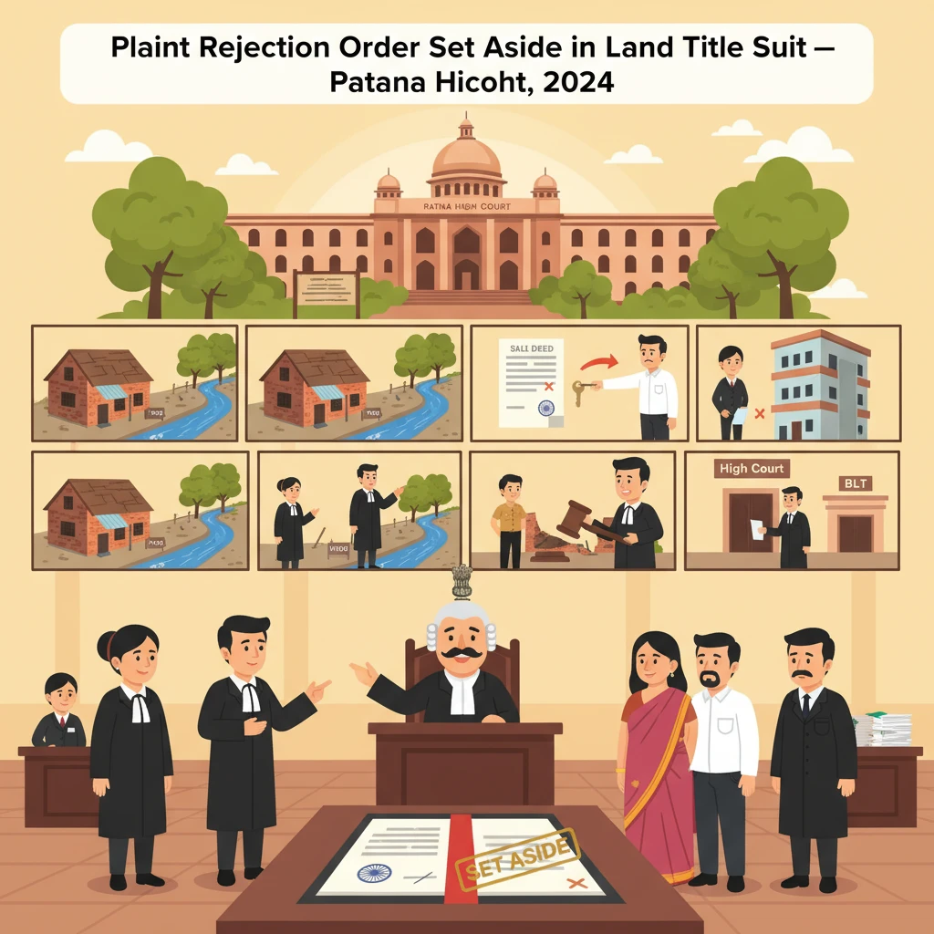 Patna High Court building illustrating a civil revision in a land title and encroachment dispute.
