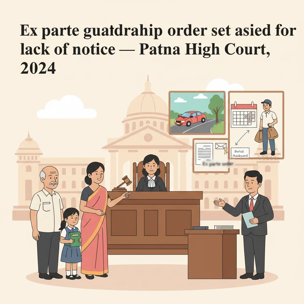 Illustration of a Patna High Court hearing on guardianship and child custody procedure.