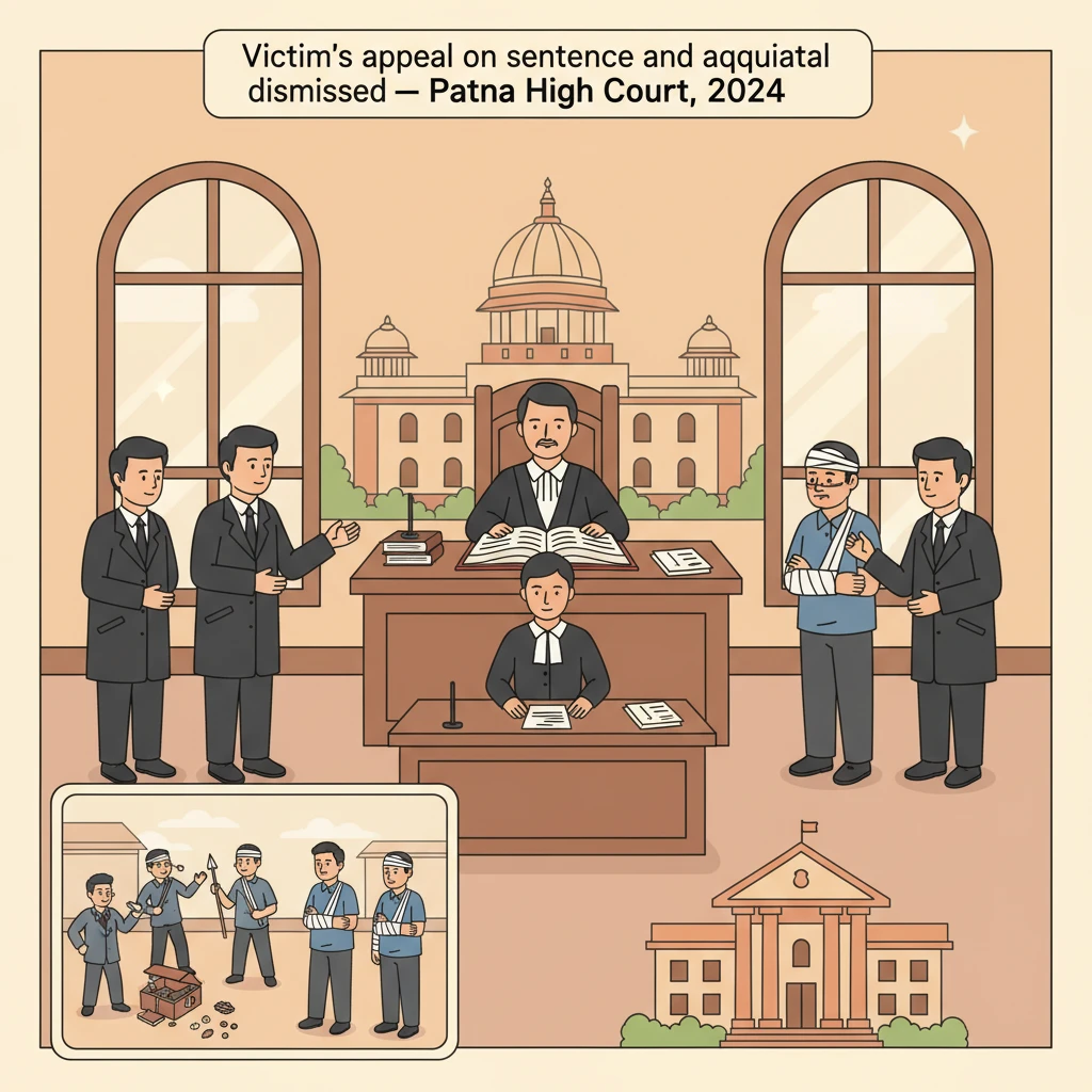 Illustration of Patna High Court hearing a criminal appeal on assault and probation.