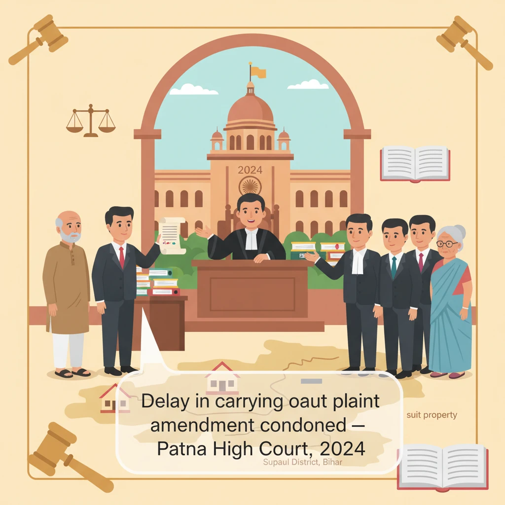 Illustration of Patna High Court reviewing a civil title suit amendment dispute.
