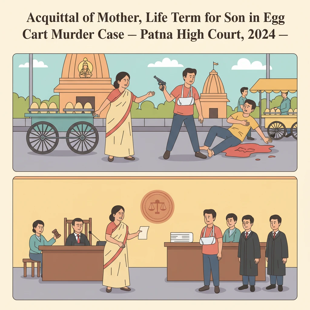 Illustration of Patna High Court hearing a murder appeal from a market dispute.