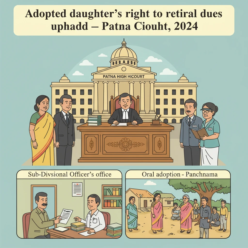 Illustration of Patna High Court deciding entitlement to pension and retiral dues.