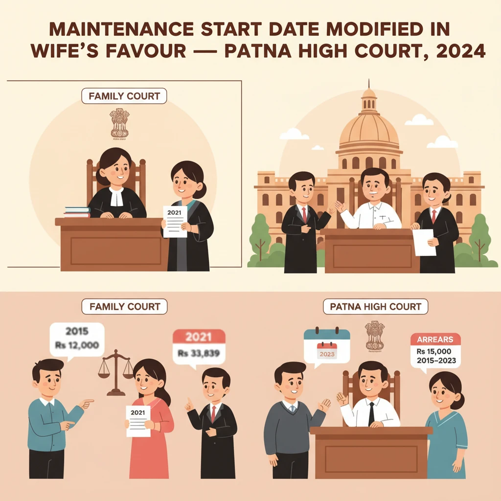 Illustration of Patna High Court reviewing a Family Court maintenance order.
