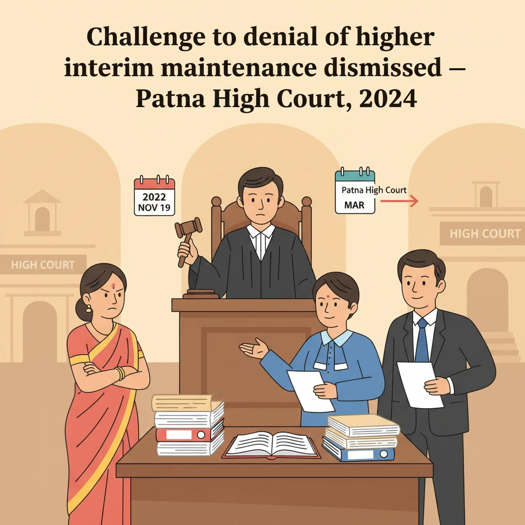 Illustration of Patna High Court building representing a family law maintenance dispute.