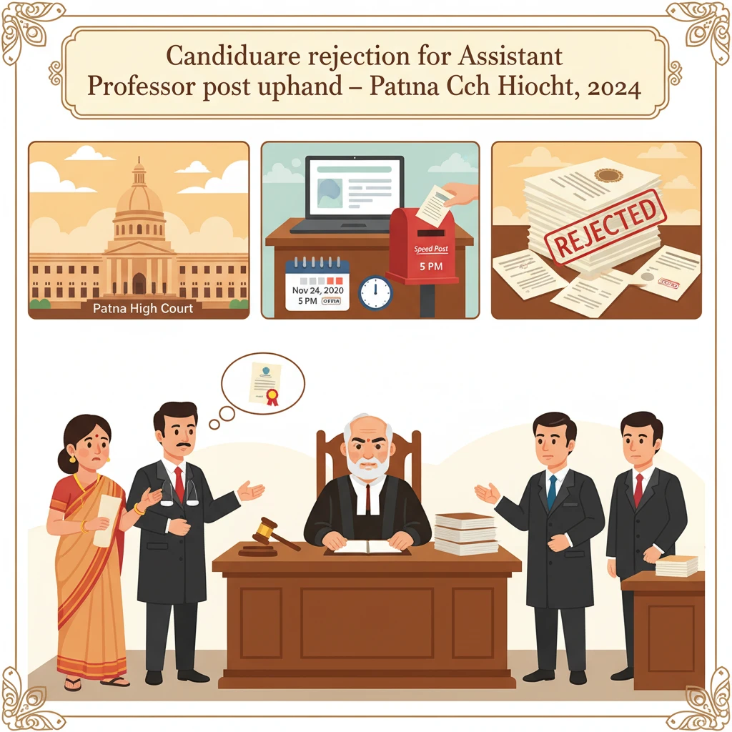 Illustration of the Patna High Court building in an academic recruitment dispute.