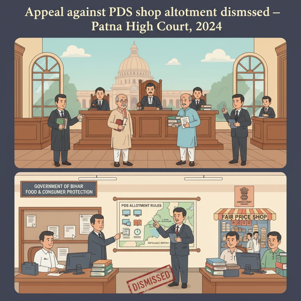 Patna High Court judges hearing a dispute over PDS fair price shop allotment.