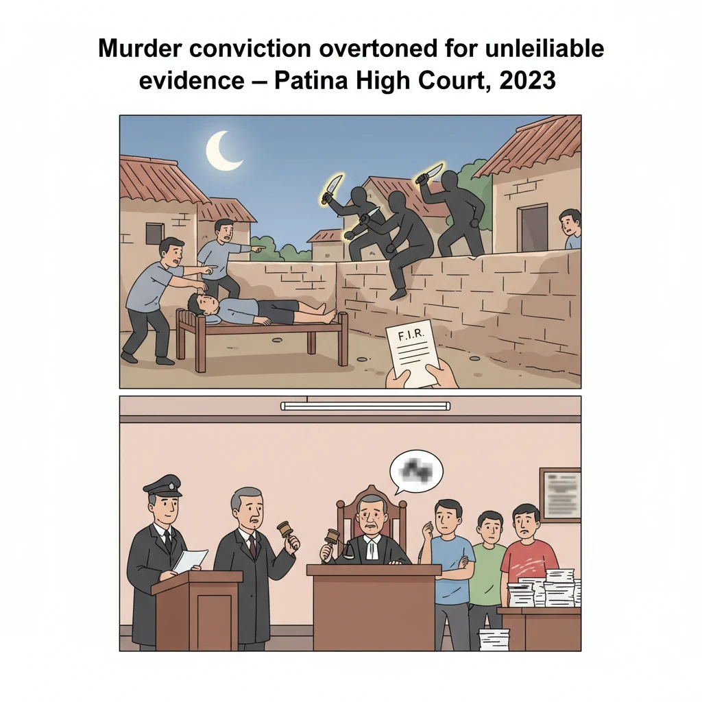 Illustration of Patna High Court examining witness evidence in a murder appeal