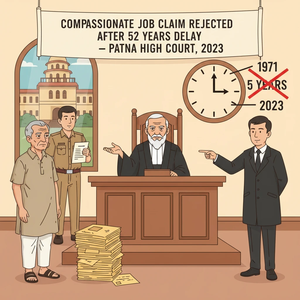 Inside view of Patna High Court where a compassionate appointment claim was rejected.