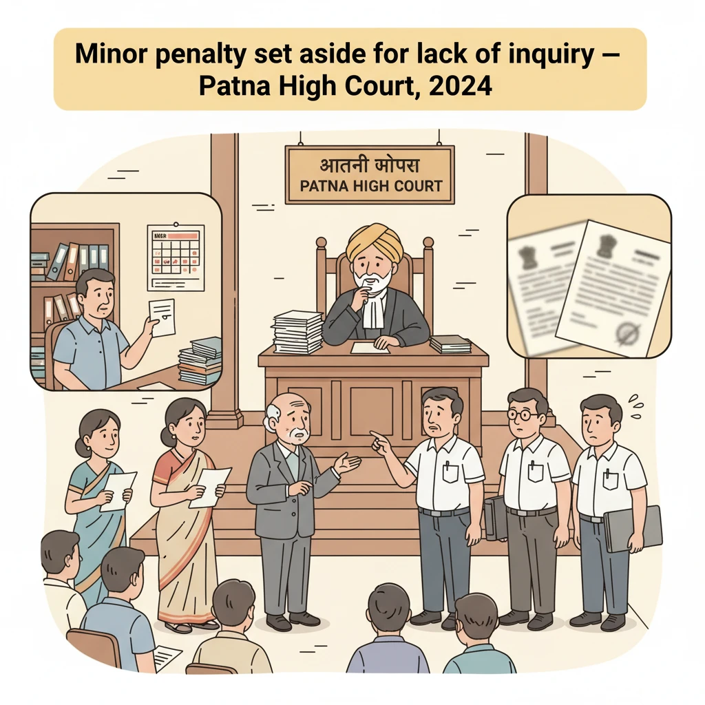 Illustration of Patna High Court reviewing a departmental minor penalty against a government engineer.