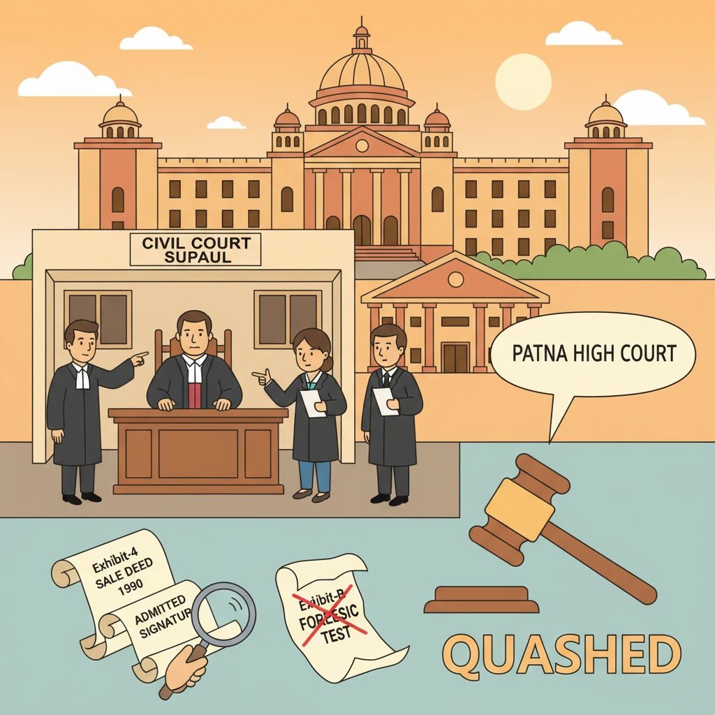 A view of a courtroom scene symbolising Patna High Court scrutiny of a land title dispute.