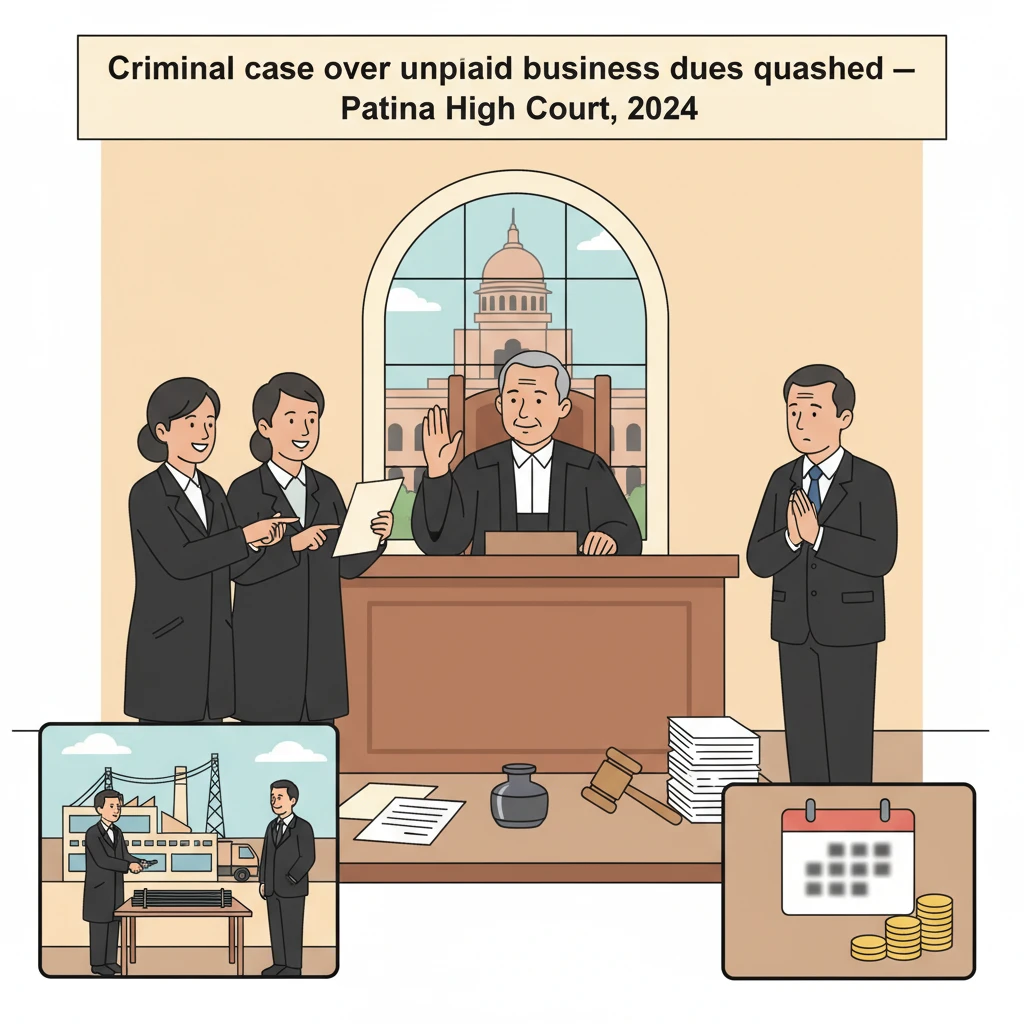 Illustration of Patna High Court examining a criminal case from a business transaction