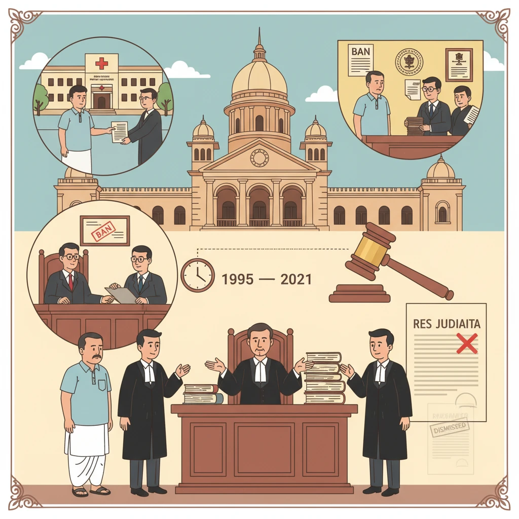 Courtroom illustration showing Patna High Court hearing on PMCH Class IV job dispute.