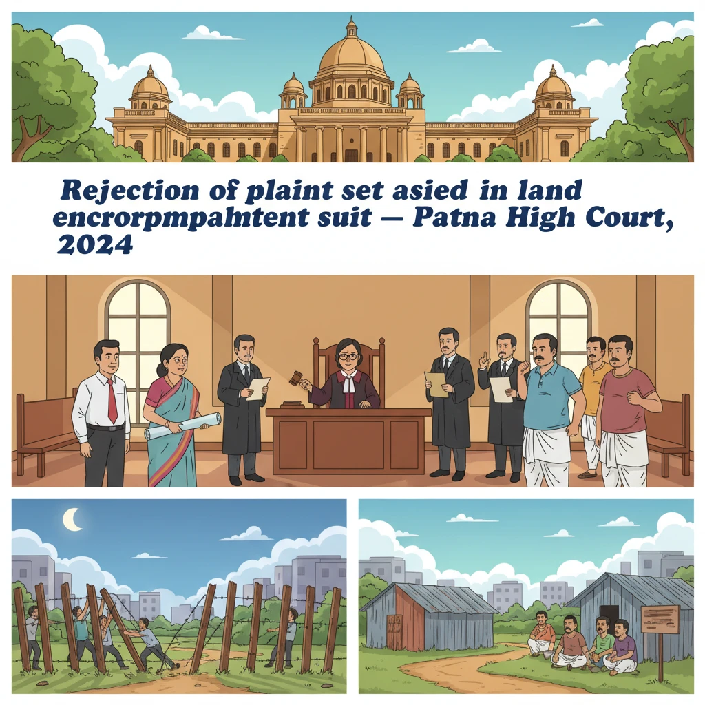 View of Patna High Court building symbolising a land encroachment case restoration.