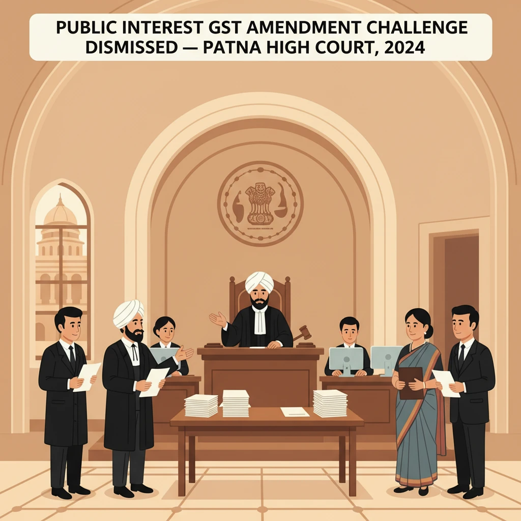 Inside view of a high court courtroom during a constitutional GST challenge.