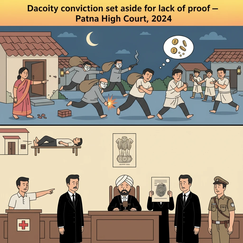 Courtroom illustration showing a criminal appeal hearing before the Patna High Court.