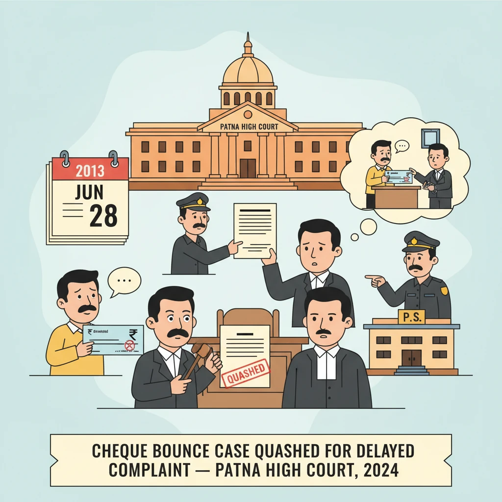 Illustration of Patna High Court examining a cheque bounce case for limitation.