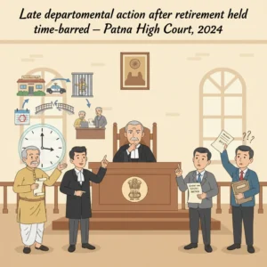 Illustration of Patna High Court deciding on a post-retirement departmental case under pension rules.