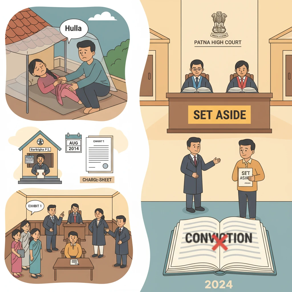 Illustration of the Patna High Court building symbolising a criminal appeal decision.