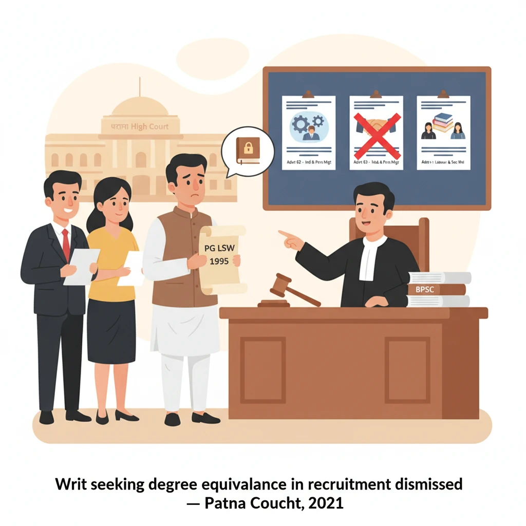 Illustration of Patna High Court examining eligibility in a BPSC Assistant Professor recruitment.