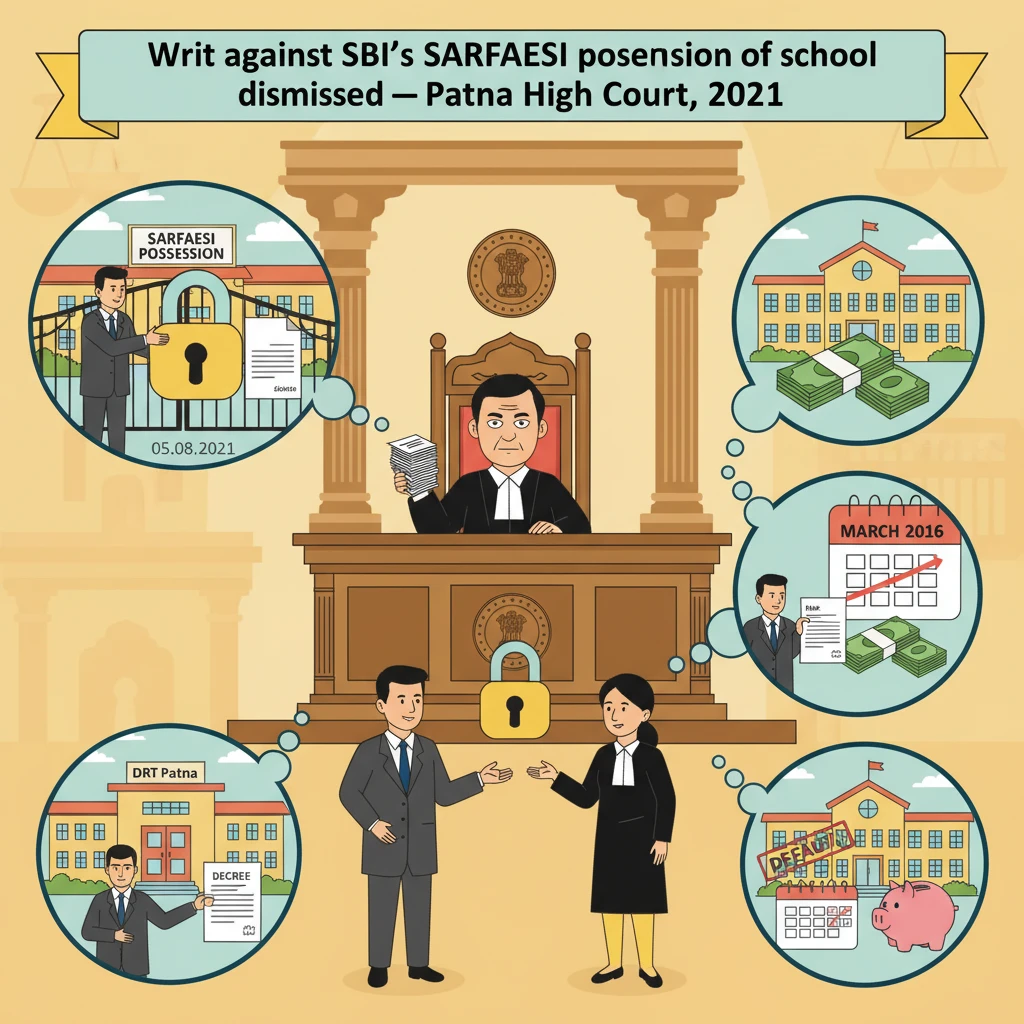 Exterior view of a court building symbolising a SARFAESI dispute over a school property.