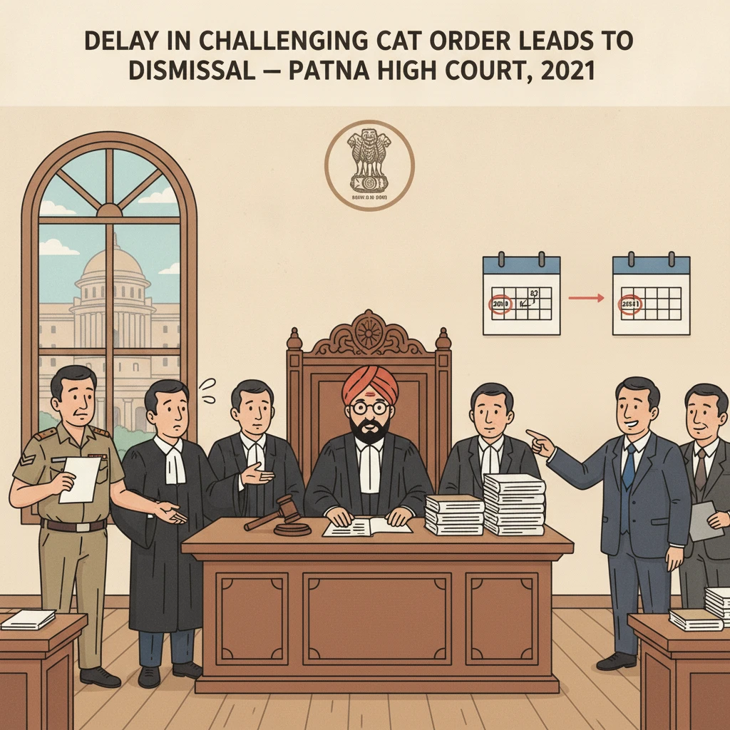Exterior view of Patna High Court symbolising a decision on delayed challenge to a CAT order.