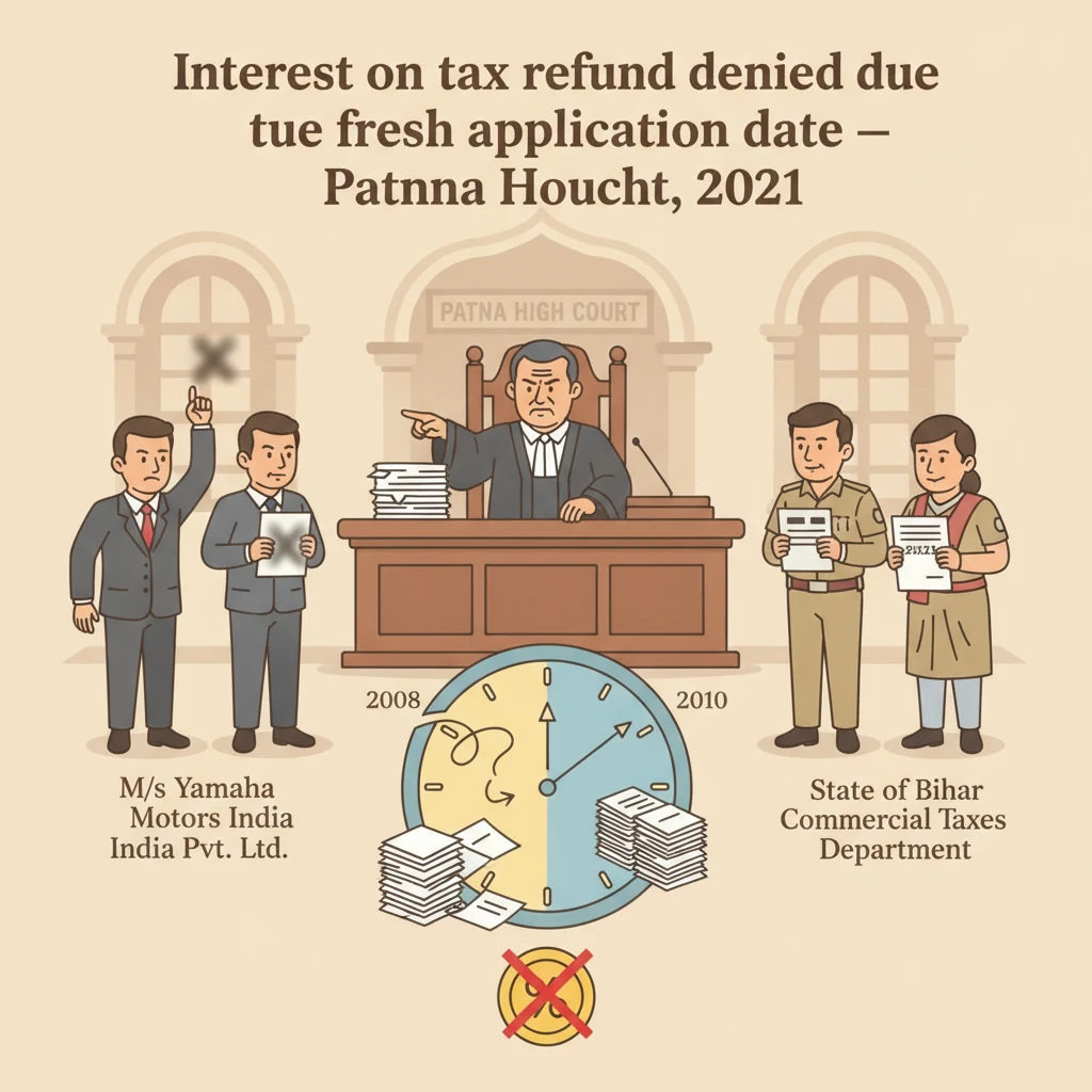 Inside view of Patna High Court during hearing on tax refund interest dispute.