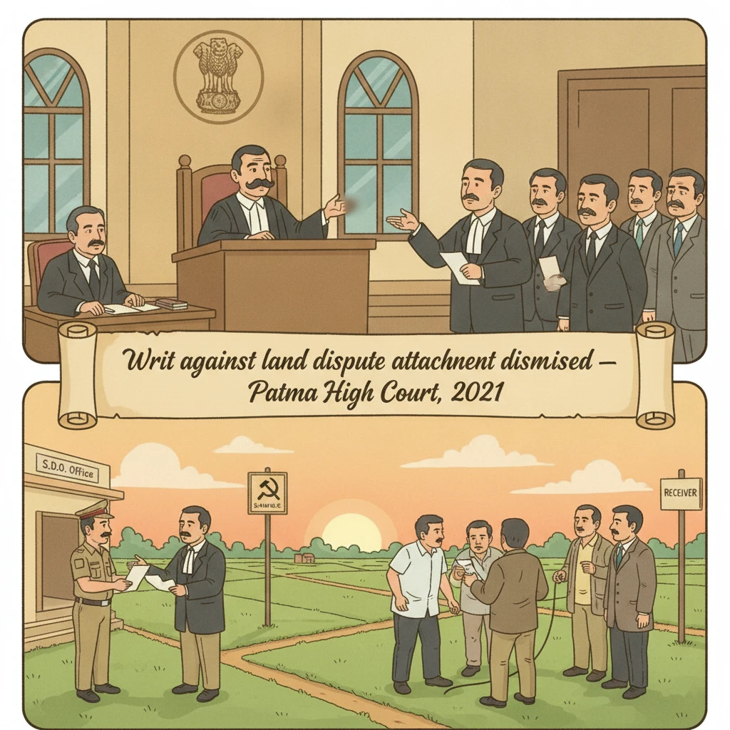 Illustration of Patna High Court reviewing a land dispute attachment order under criminal procedure.