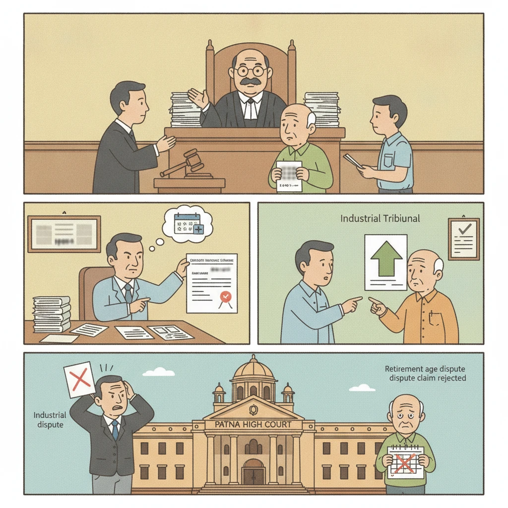 Illustration of Patna High Court discussing an employee’s retirement age dispute.