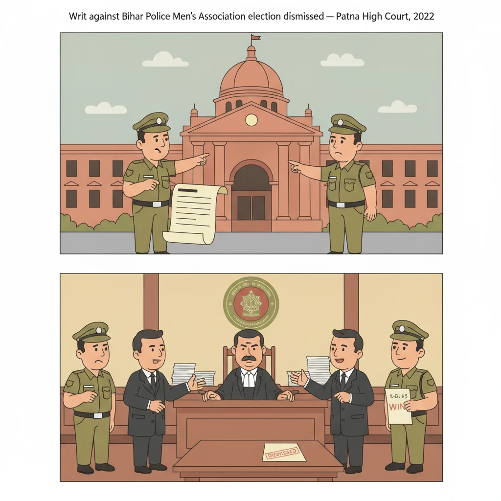 Illustration of Patna High Court examining writ jurisdiction over a police service association.