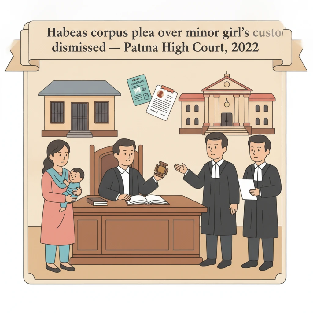 Patna High Court judges hearing a habeas corpus petition about a minor girl in Balika Grih.