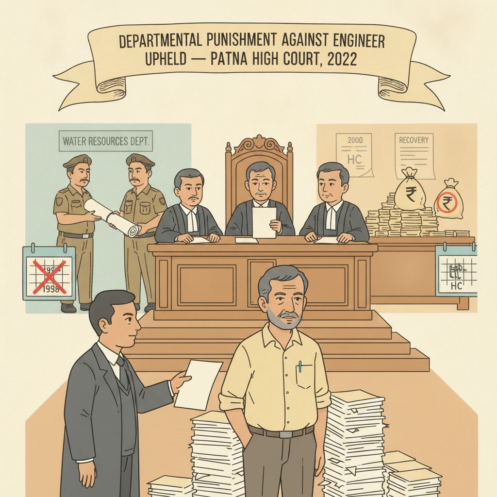 Illustration of Patna High Court reviewing a departmental punishment of a government employee.