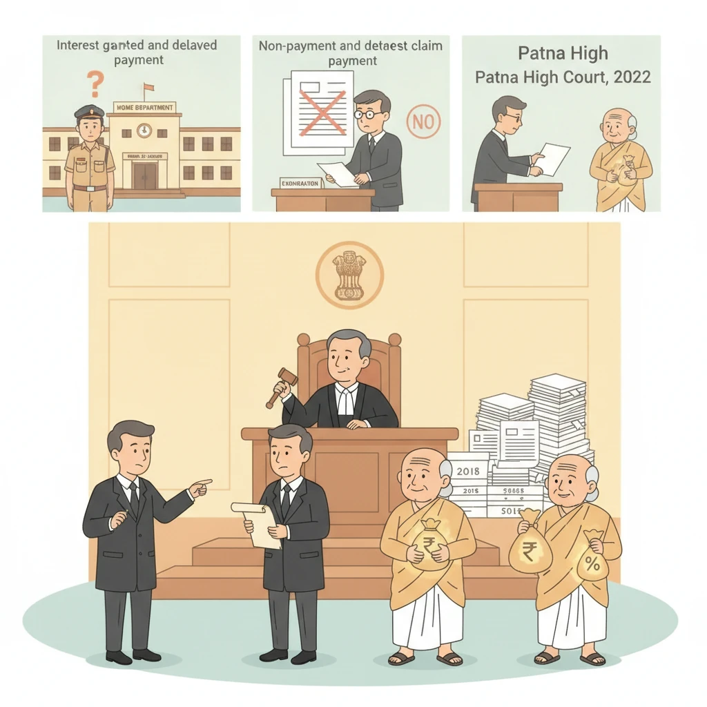 Illustration of Patna High Court hearing on interest for delayed salary arrears of a retired employee.