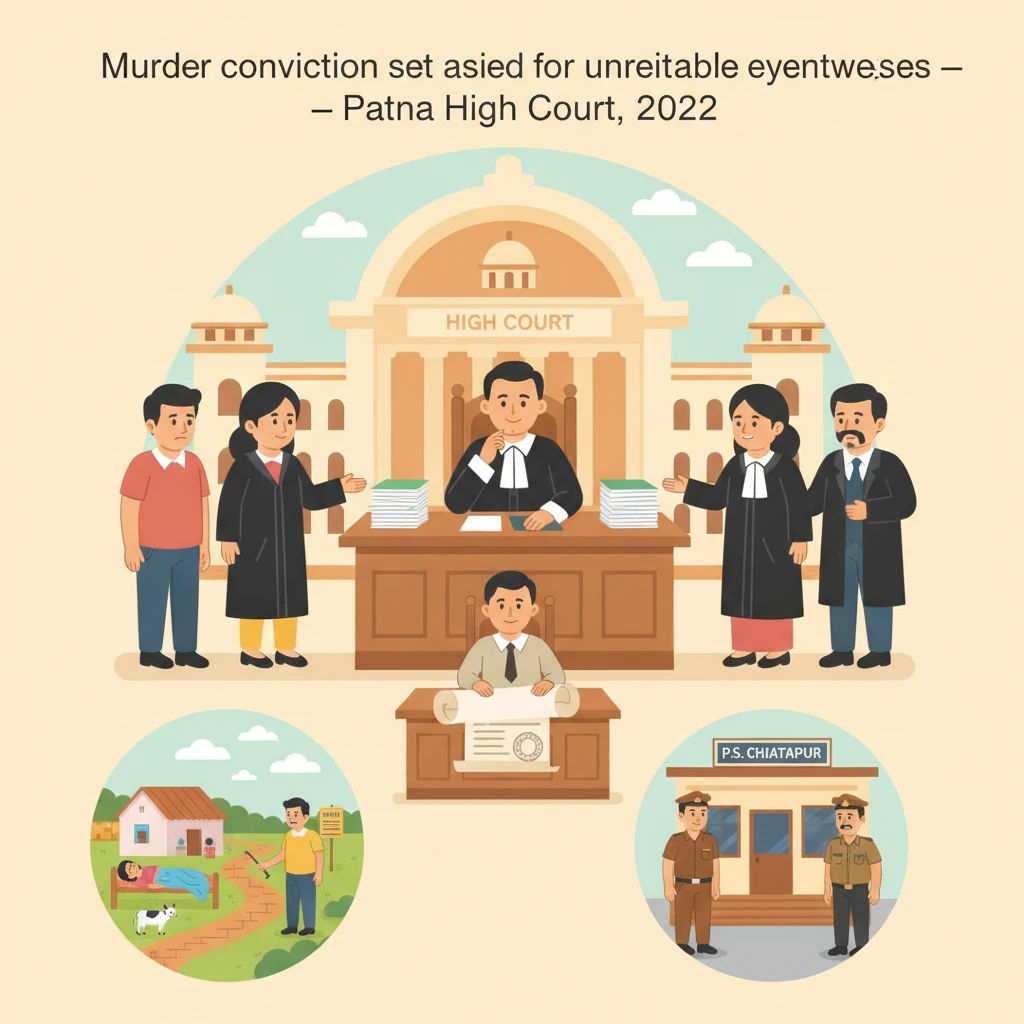 Courtroom illustration showing judges reviewing a criminal murder appeal record.